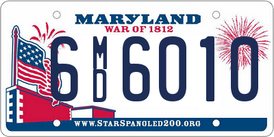 MD license plate 6MD6010