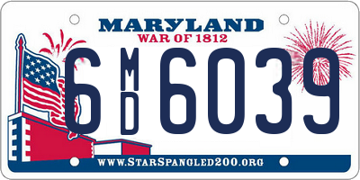 MD license plate 6MD6039
