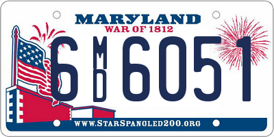 MD license plate 6MD6051