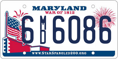 MD license plate 6MD6086