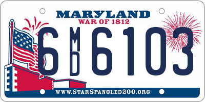 MD license plate 6MD6103