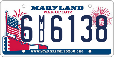 MD license plate 6MD6138