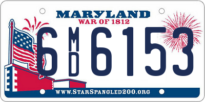 MD license plate 6MD6153