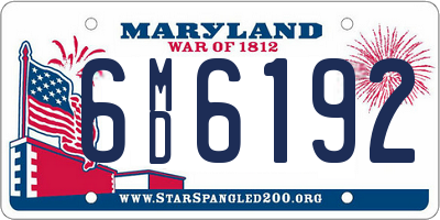 MD license plate 6MD6192