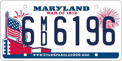 MD license plate 6MD6196