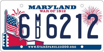 MD license plate 6MD6212