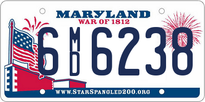 MD license plate 6MD6238