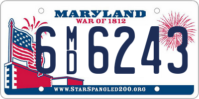 MD license plate 6MD6243