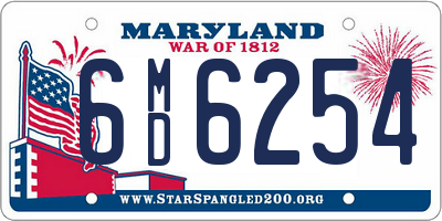 MD license plate 6MD6254