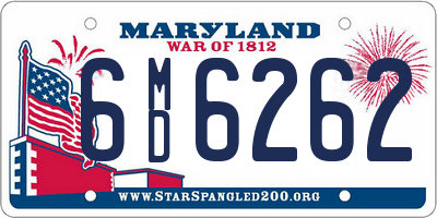 MD license plate 6MD6262