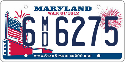 MD license plate 6MD6275