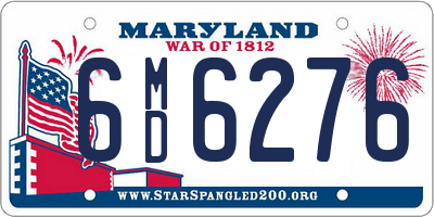 MD license plate 6MD6276