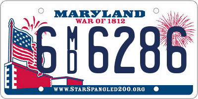 MD license plate 6MD6286