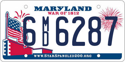 MD license plate 6MD6287