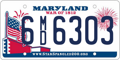 MD license plate 6MD6303