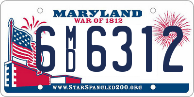 MD license plate 6MD6312