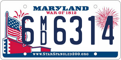 MD license plate 6MD6314