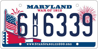 MD license plate 6MD6339