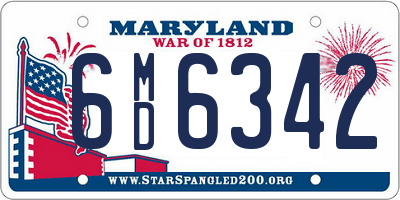 MD license plate 6MD6342