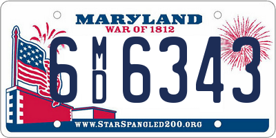 MD license plate 6MD6343