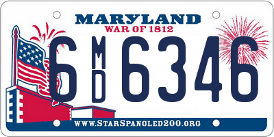 MD license plate 6MD6346