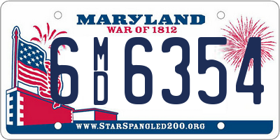 MD license plate 6MD6354