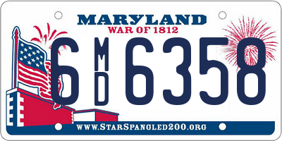 MD license plate 6MD6358