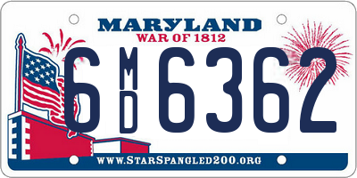 MD license plate 6MD6362