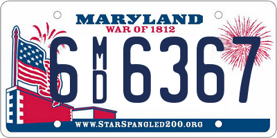 MD license plate 6MD6367