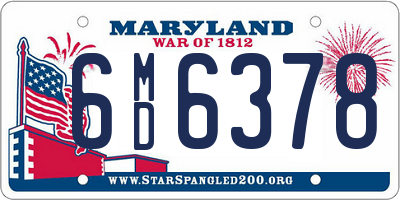 MD license plate 6MD6378