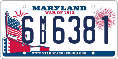 MD license plate 6MD6381