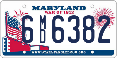 MD license plate 6MD6382