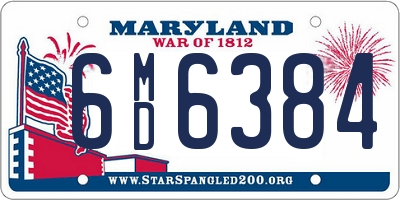 MD license plate 6MD6384