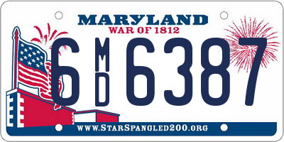 MD license plate 6MD6387