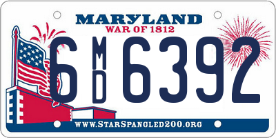 MD license plate 6MD6392