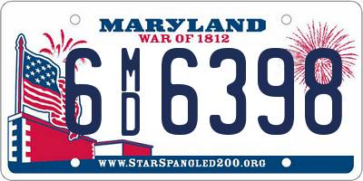 MD license plate 6MD6398