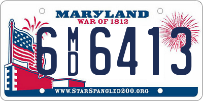 MD license plate 6MD6413