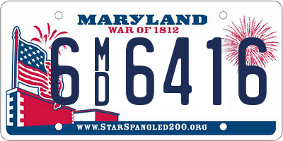 MD license plate 6MD6416