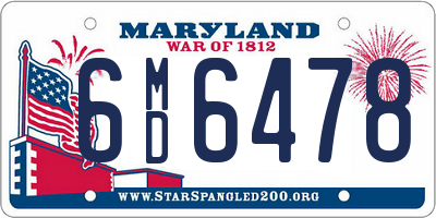 MD license plate 6MD6478