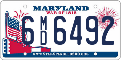 MD license plate 6MD6492