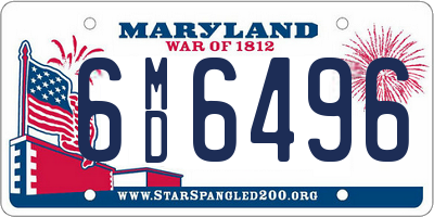 MD license plate 6MD6496