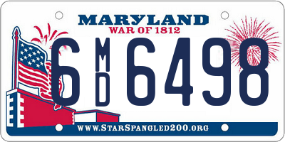 MD license plate 6MD6498