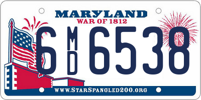 MD license plate 6MD6538