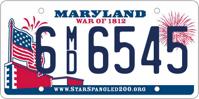 MD license plate 6MD6545