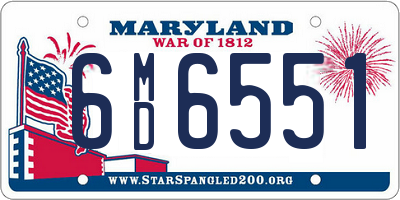 MD license plate 6MD6551