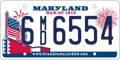 MD license plate 6MD6554