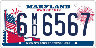 MD license plate 6MD6567