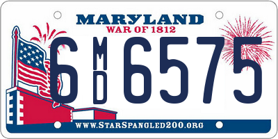 MD license plate 6MD6575