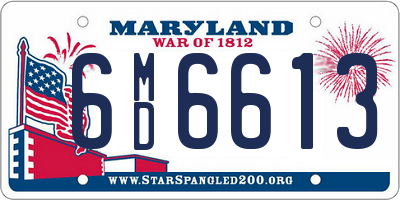 MD license plate 6MD6613
