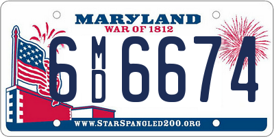 MD license plate 6MD6674